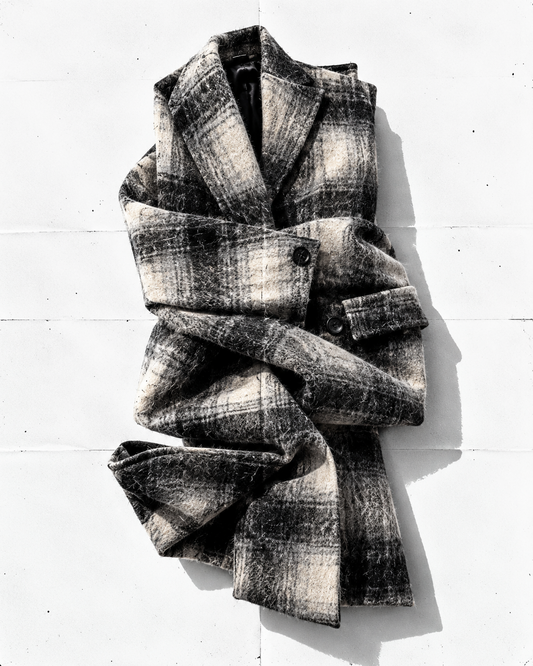 Zara - Womens Wool Blend Checkered Coat - Black & White - Size XS