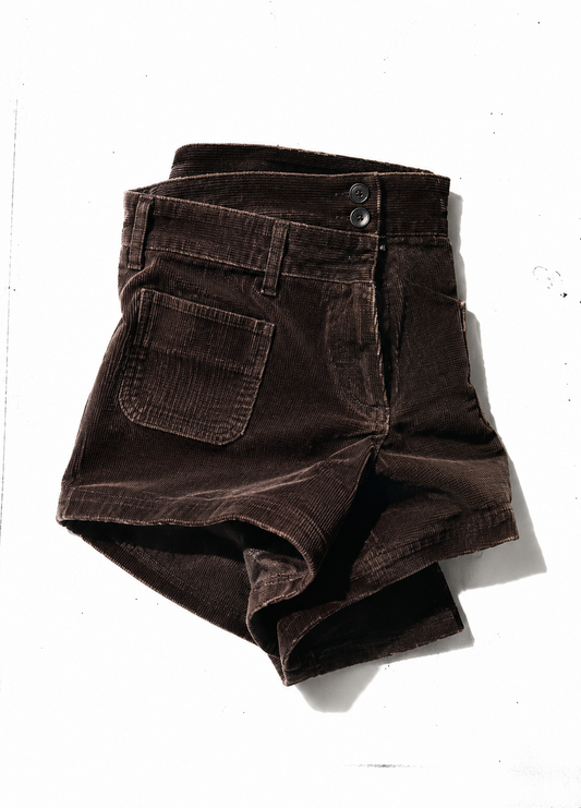 [Made in Korea] Brown Corduroy Shorts - Size Small